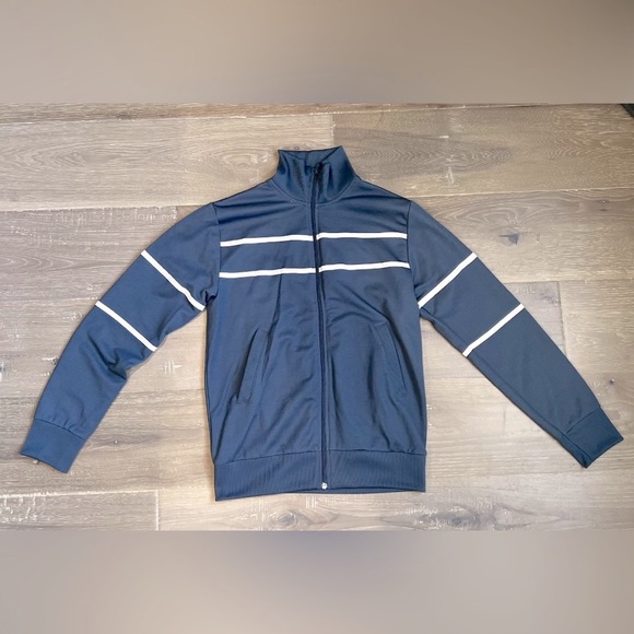 Blue Jersey Jacket with White Stripes - Picture 6 of 6